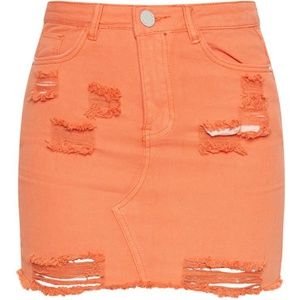 Distress Denim Mini Skirt